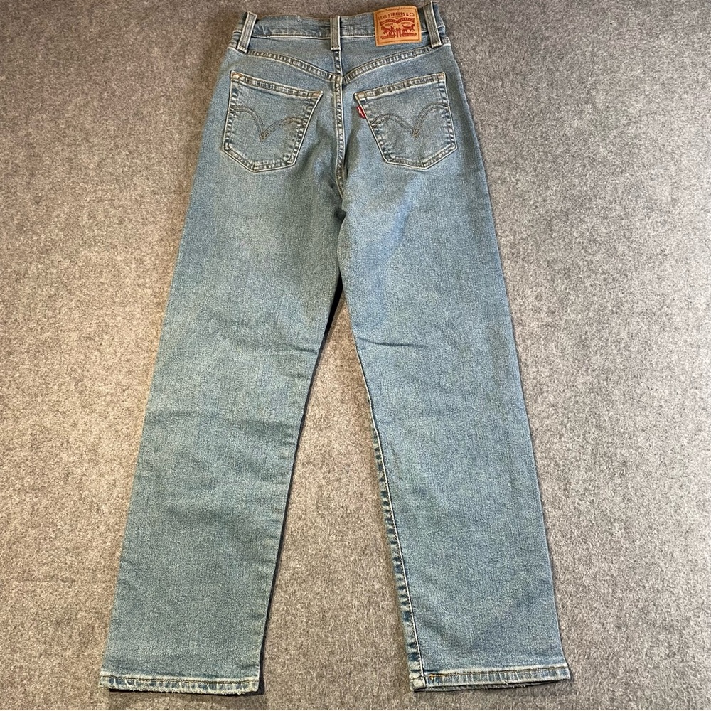 Levi’s Ribcage Straight Leg Ankle Jeans Women’s Size 24 Light Wash Button Fly - Picture 3 of 15